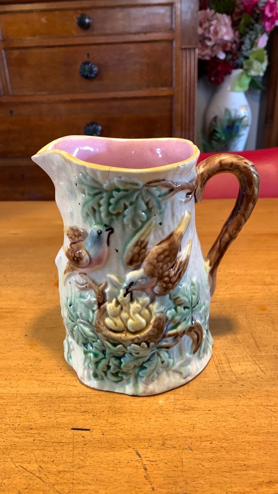 Majolica waterkan, engels uit ca 1875, Antiek en Kunst, Antiek | Vazen, Ophalen of Verzenden