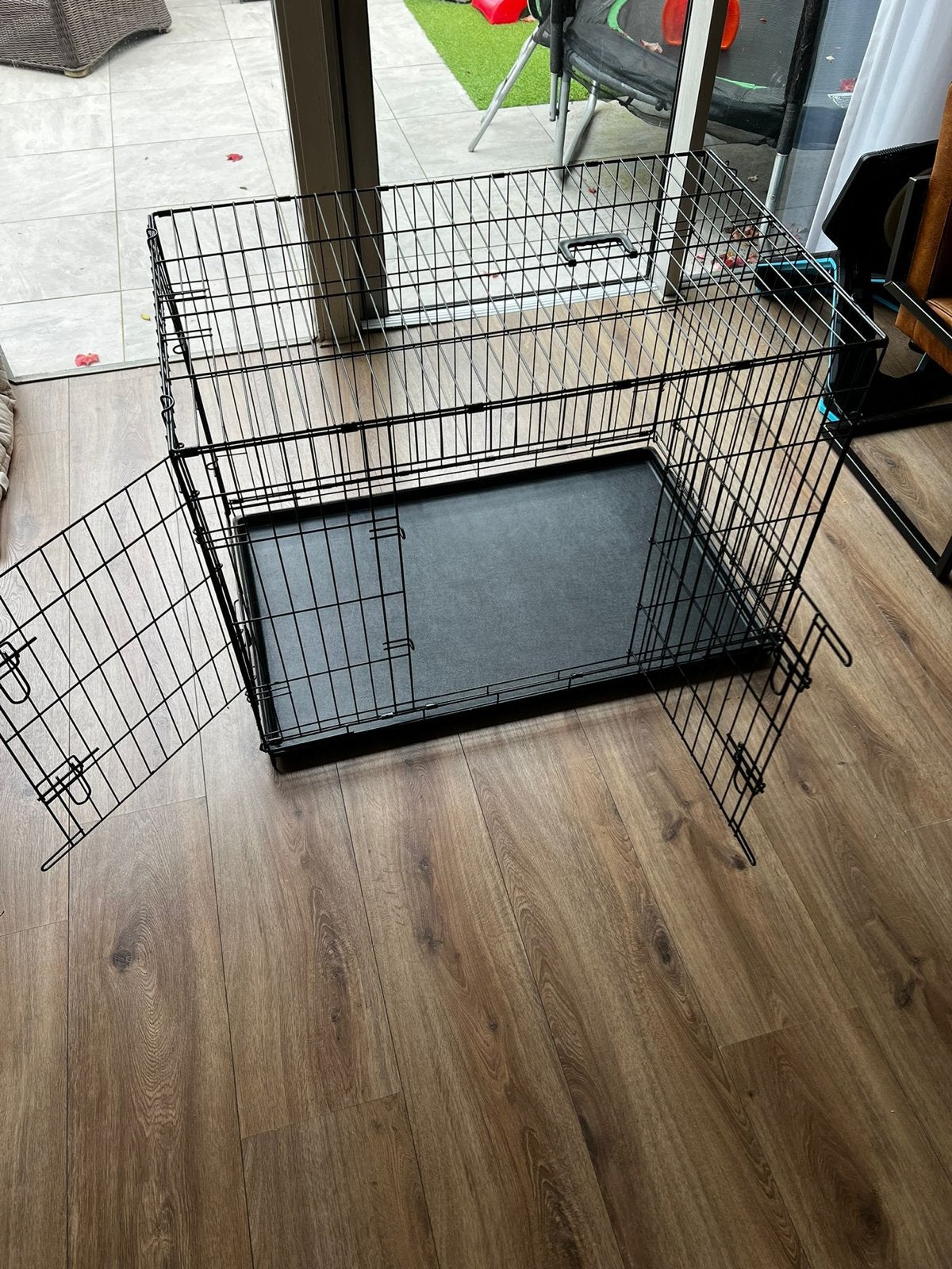 Hondenbench XXL 106 x 69 x 77 cm – Dubbele deur, Ophalen