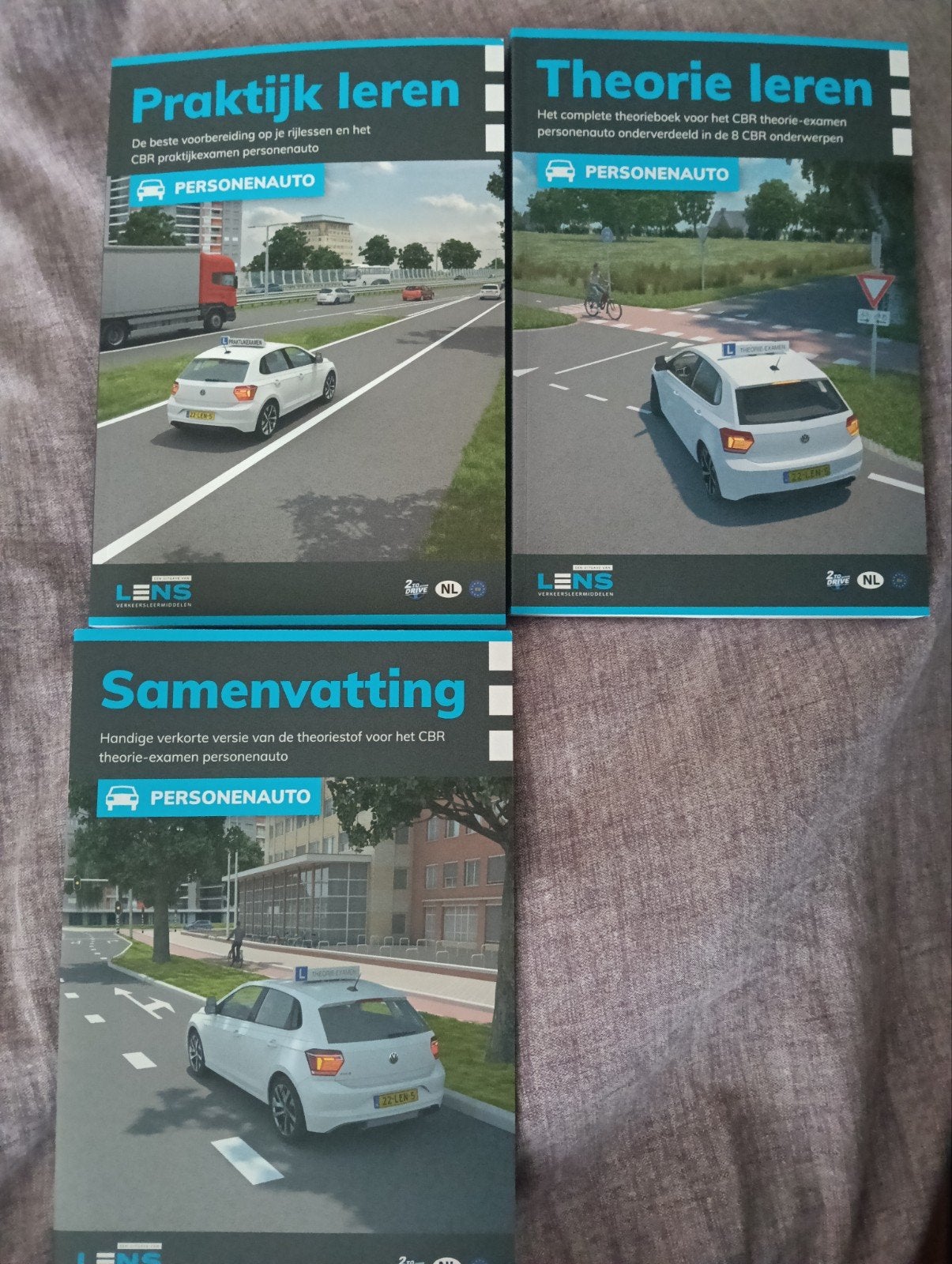 LENS Complete set CBR theorie-en praktijkboeken personenauto, Ophalen of Verzenden, Zo goed als nieuw, Overige niveaus, LENS Verkeersleermiddelen