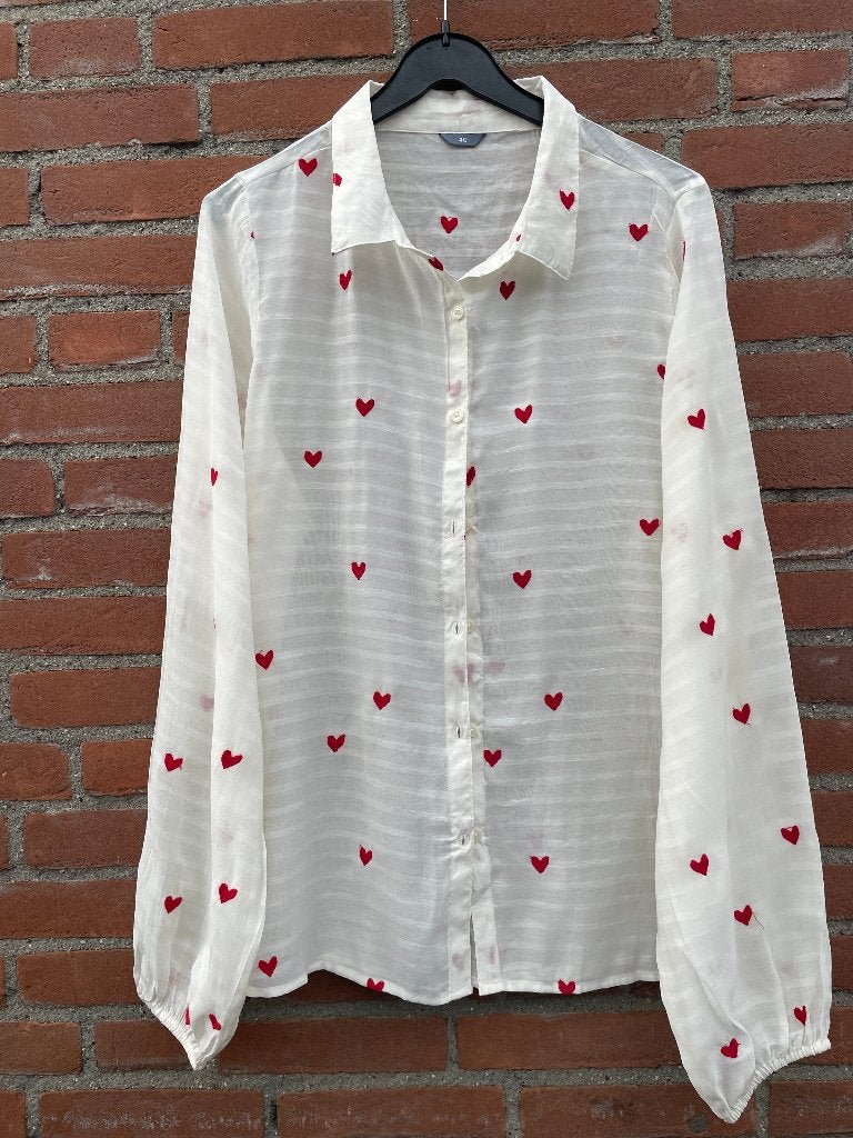 nieuw hartjes blousje mt 46, Kleding | Dames, Ophalen of Verzenden, Nieuw, Overige kleuren, Blouse of Tuniek