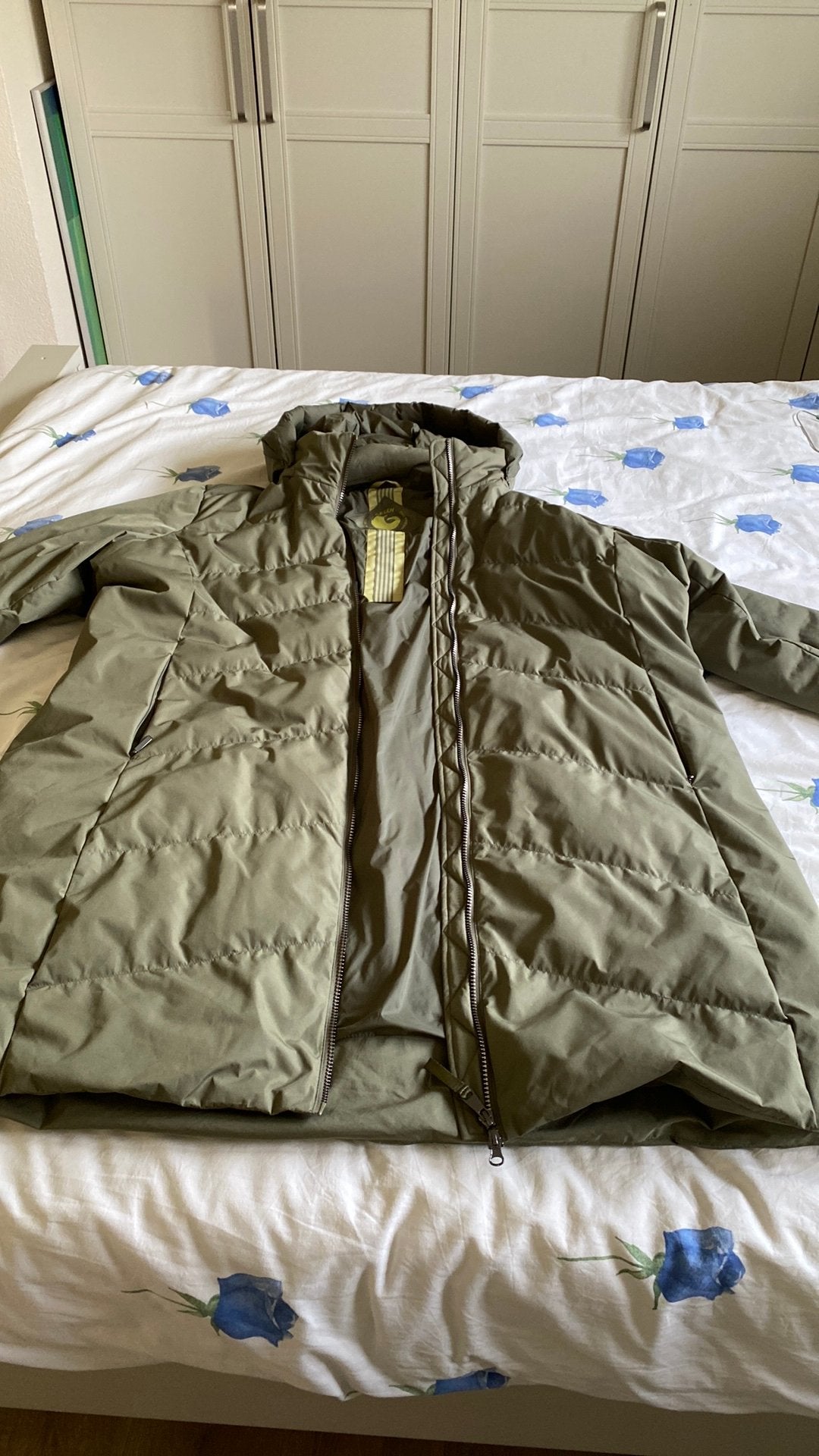 Winterjas, met sjaal,mt 52, mosgroen, merk Green Goose., Ophalen of Verzenden, Zo goed als nieuw, Groen, Jas of Mantel