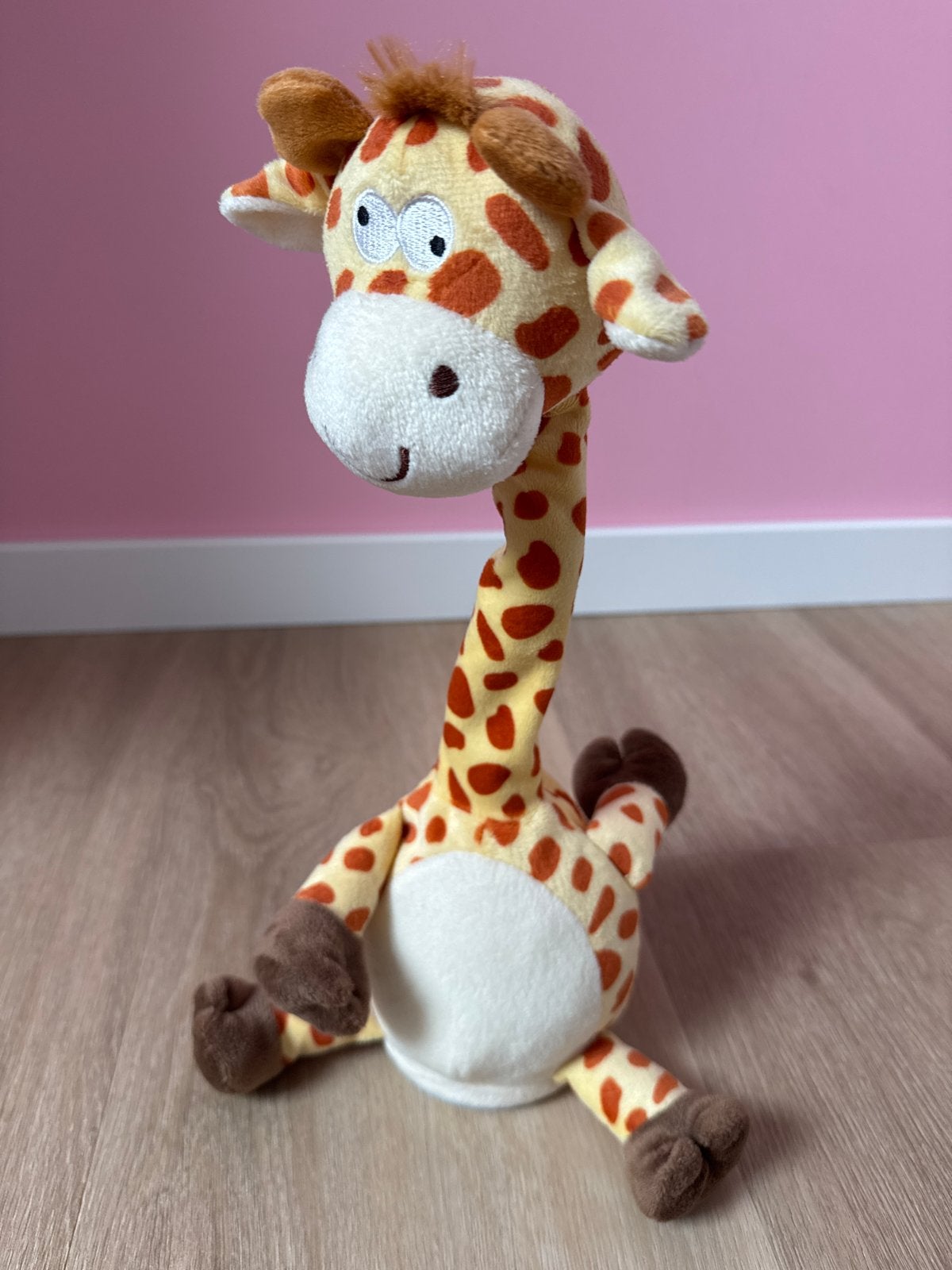 Interactieve knuffel giraf - Ale-Hop - 32 cm, Overige merken, Giraf, Geel, Ophalen of Verzenden