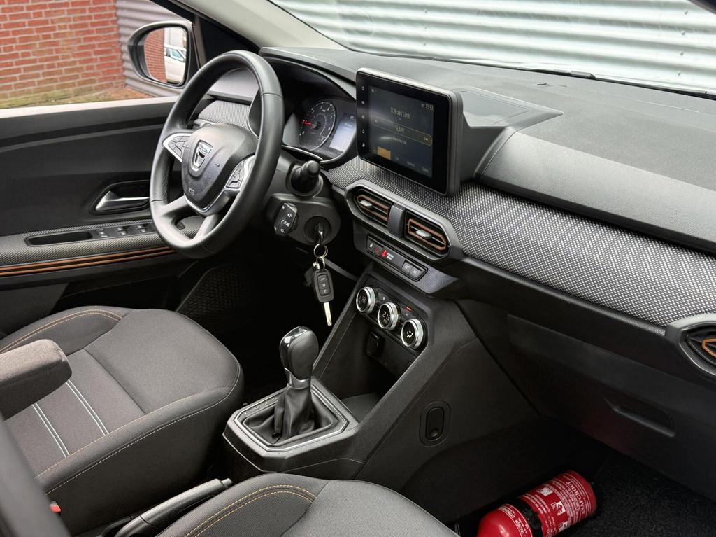 Dacia Sandero Stepway 1.0 TCe 90 Automaat Led Cruise Carplay, Auto's, Zwart, Wit, Origineel Nederlands, Bedrijf