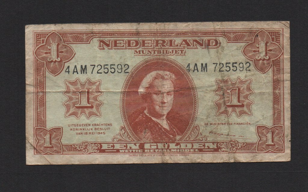 1 Gulden Bankbiljet 1945 Zeer Fraai Biljet, Ophalen of Verzenden, 1 gulden, Los biljet