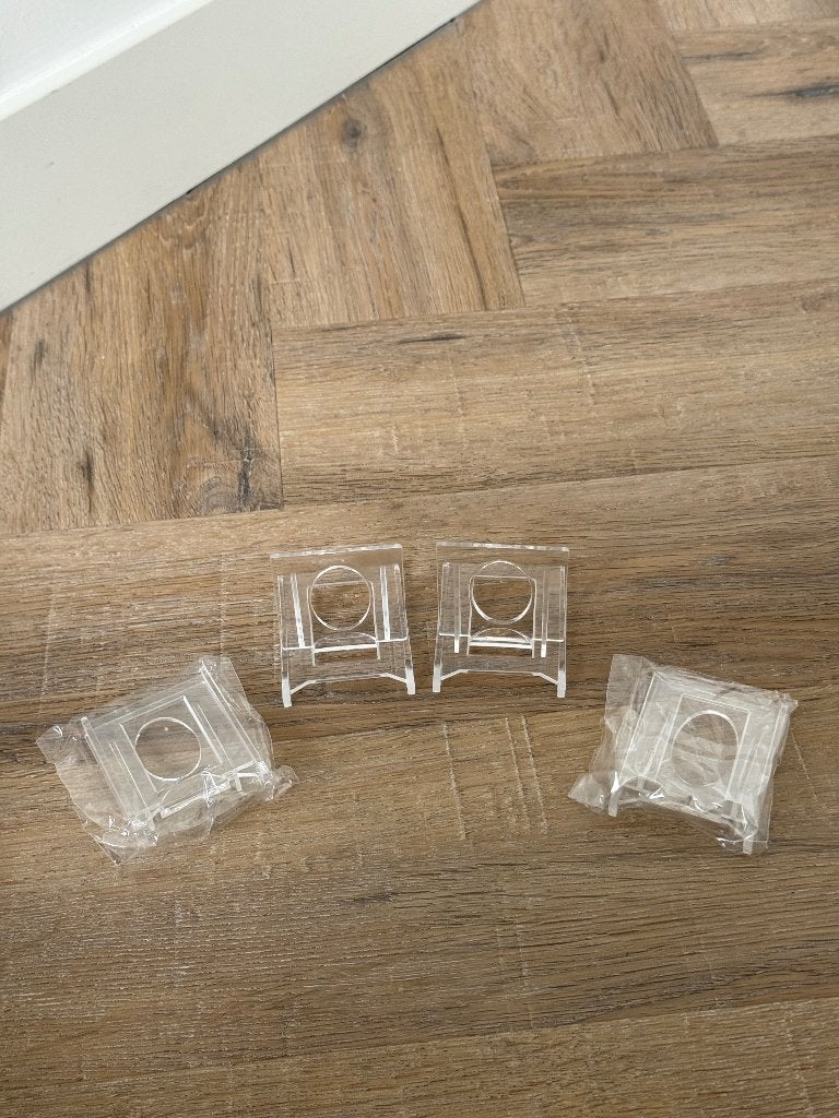 Nieuw 4x display stands klein tegeltje petit four transparan, Ophalen of Verzenden, Nieuw