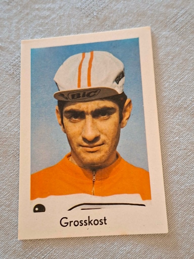 Vintage Wielrennerskaart Grosskost - BIC, Verzamelen, Verzenden, Zo goed als nieuw, Overige sporten, Poster, Plaatje of Sticker