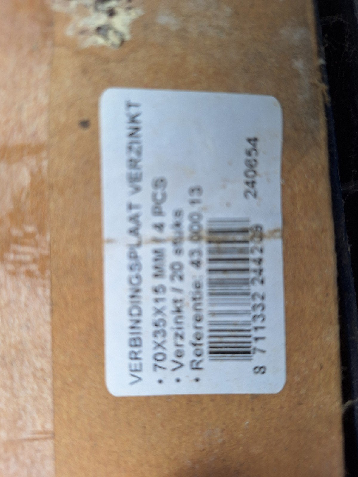 Verbindingsplaat t-stuk Verzinkt 70x35x15mm - 80 stuks doos, 50 tot 100 mm, Gebruikt, Overige typen, Ophalen of Verzenden