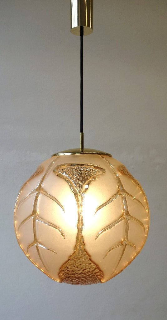 Vintage Peill & Putzler Atlantis hanglamp Globe lamp, Ophalen of Verzenden, Gebruikt, Vintage design hanglamp 70's Hollywood Regency Mid-Century