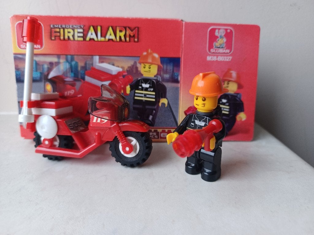 Sluban bouwstenen brandweer en motor, Ophalen of Verzenden, Zo goed als nieuw, Overige merken