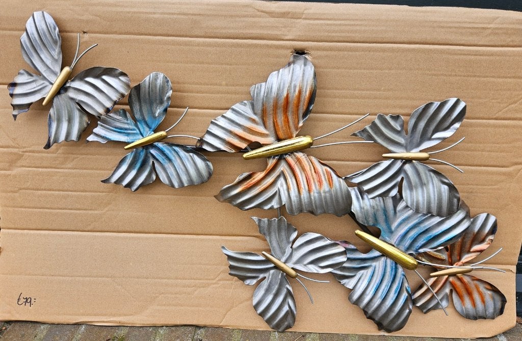 7 vlinders / wanddecoratie / opruiming!!, Wandhanger, Nieuw, Info@huisentuindecoratiemarie.nl, 85 cm