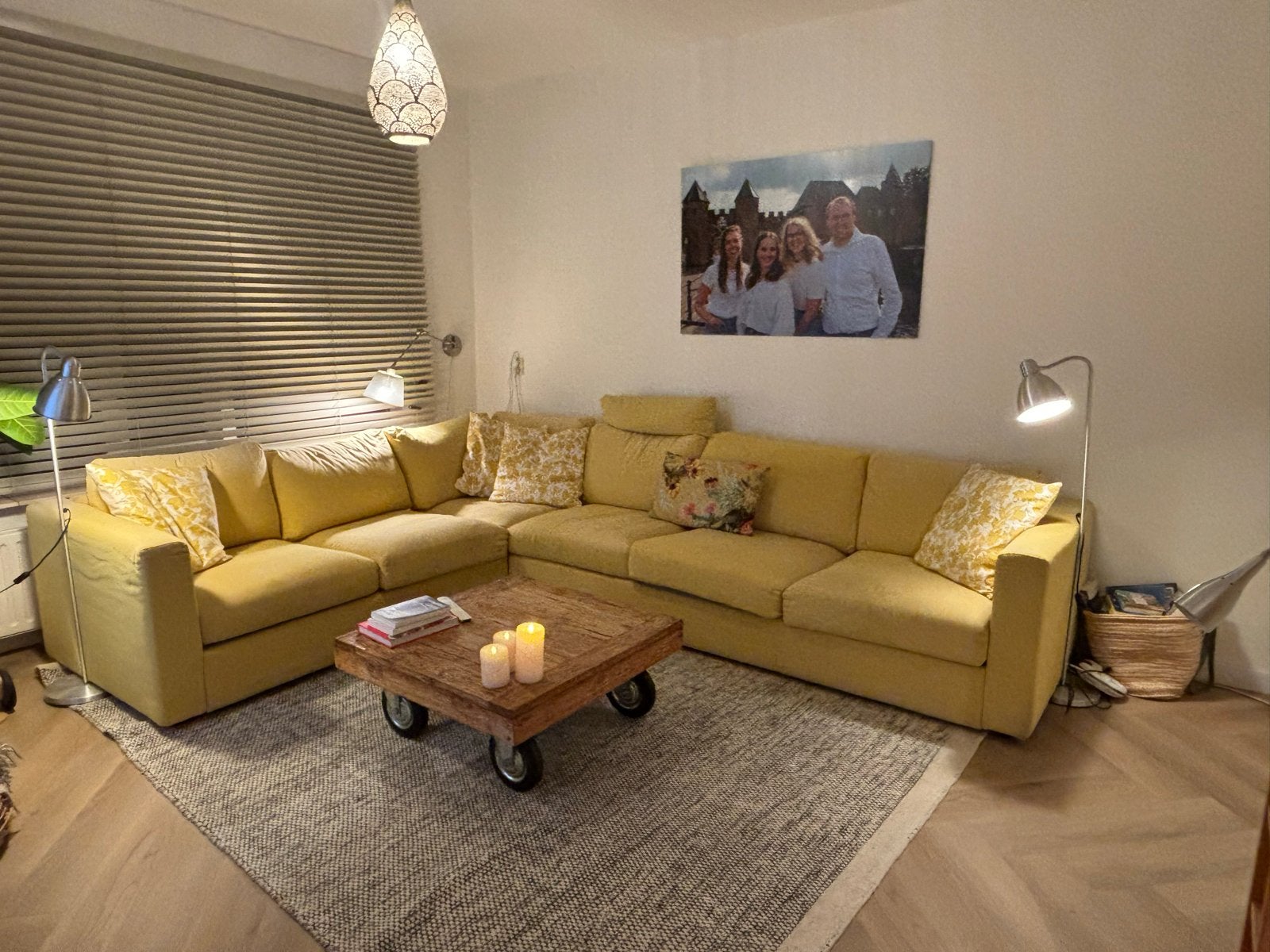 IKEA Vimle Grote Hoekbank - Geel, Huis en Inrichting, Ophalen, Gebruikt, Hoekbank, 300 cm of meer