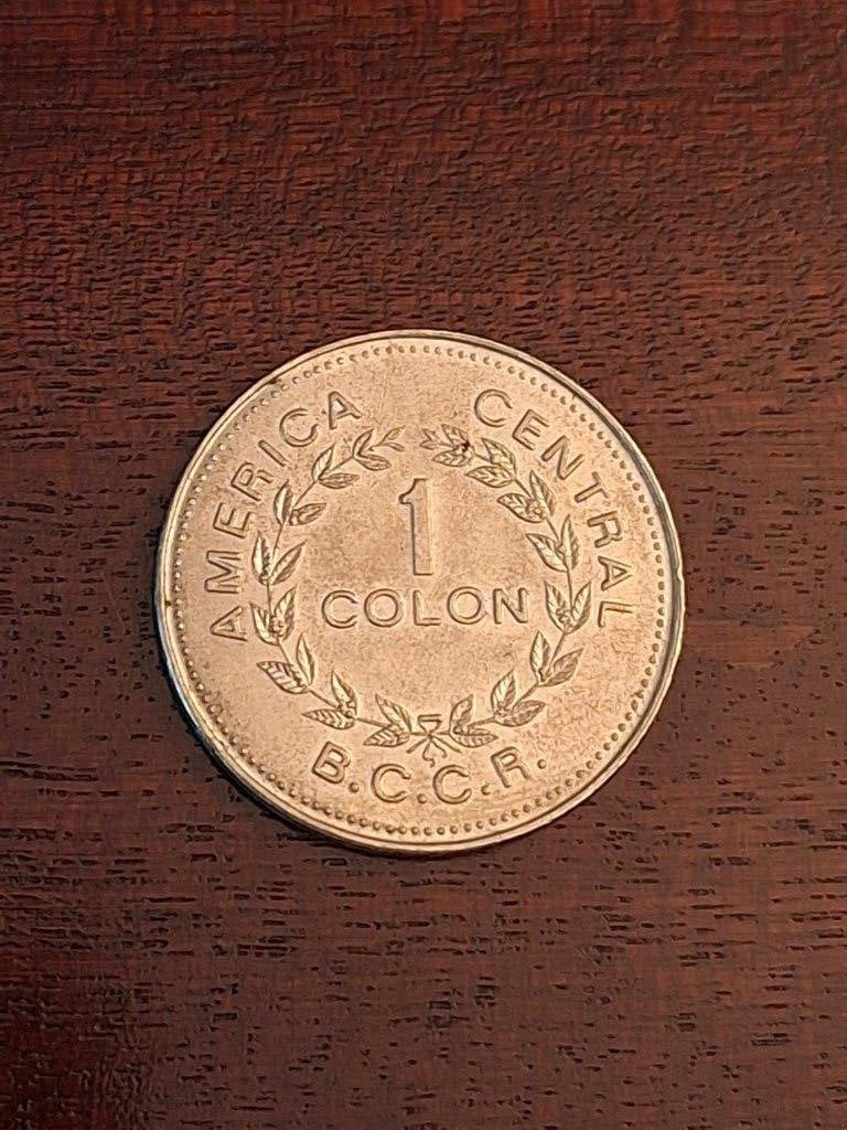 munt Costa Rica 1 colon 1977, Ophalen of Verzenden, Midden-Amerika, Losse munt