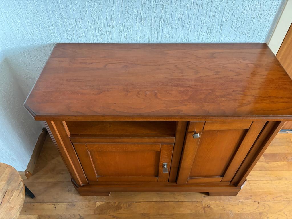 Houten TV-kast met opbergruimte, Ophalen, Gebruikt, 100 tot 150 cm, Minder dan 100 cm
