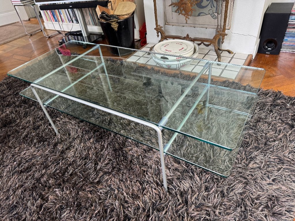 Glazen Salontafel model 3637 van A.R. Cordemeyer voor GISPEN, Ophalen, 100 tot 150 cm, Gispen, jaren 50, 50 tot 100 cm