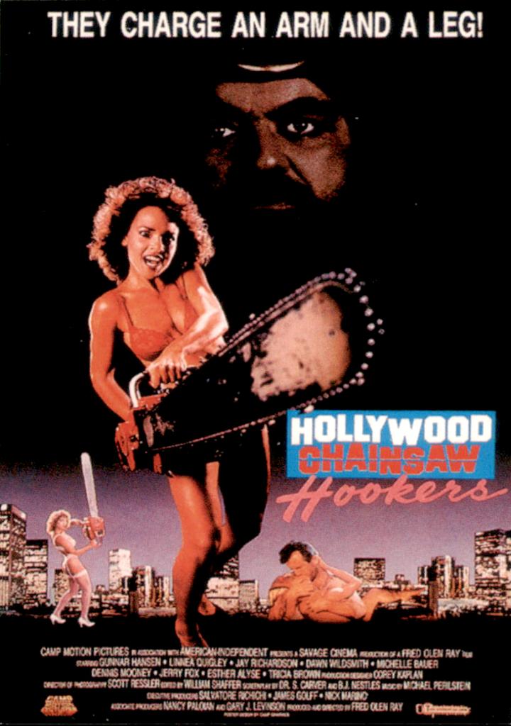 promotiekaart, film Holywood Chainsaw hookers, Verzenden, 1980 tot heden, Ongelopen, Sterren en Beroemdheden