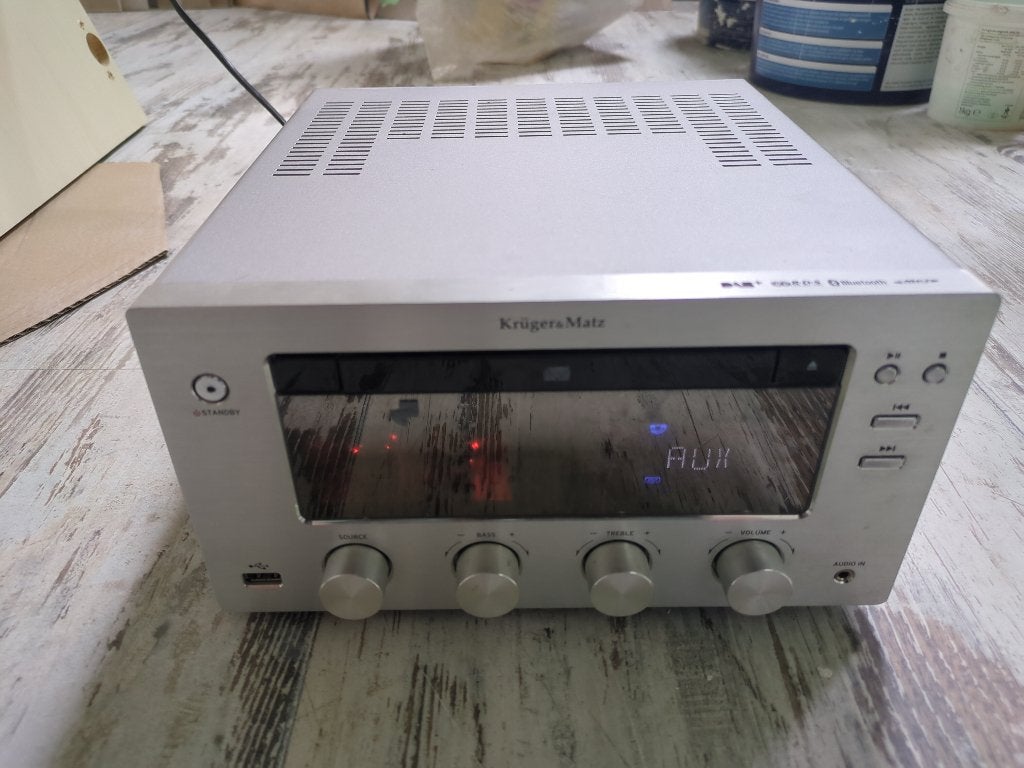 Versterker 2x75W Kruger Matz KM 1598D, Overige merken, Ophalen of Verzenden, Zo goed als nieuw, 60 tot 120 watt