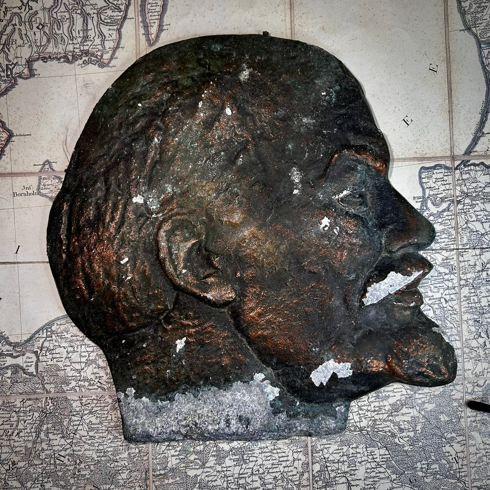 Sovjet Lenin Wandplaquette – Origineel USSR Propaganda Obje, Ophalen of Verzenden, Zo goed als nieuw