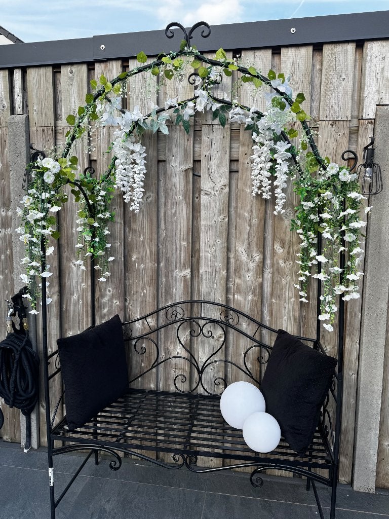 Zwart tuinbank, Tuin en Terras, Tuinbanken, Ophalen, Zo goed als nieuw, Overige materialen