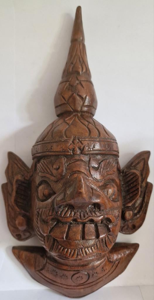 Houten Thais/Balinees wandmasker,, Ophalen of Verzenden