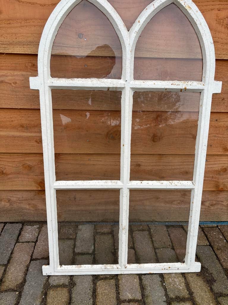 Raam met oud stalen frame en nieuw glas (54x100 cm), Ophalen, Gevelraam of Ruit, Gebruikt, Minder dan 80 cm