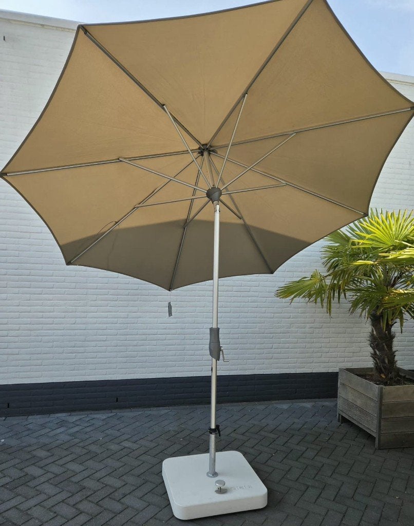 Parasol Glatz Alu-Twist rond in diverse maten en kleuren., Ophalen, Nieuw, 2 tot 3 meter, Stokparasol