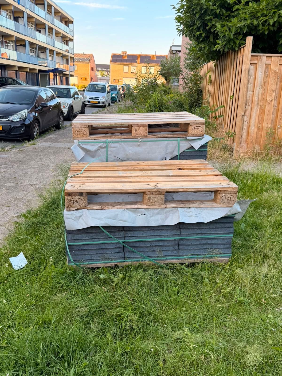 142 Terrastegels antraciet 40x40x4 cm – ongebruikt, Ophalen, 40 tot 60 cm, Overige typen, Zo goed als nieuw