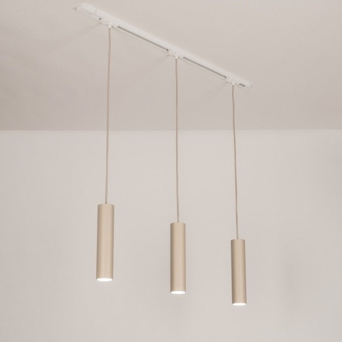 hanglamp beige wit rails bar tafel woonkeuken keuken lamp, Ophalen of Verzenden, GU10
