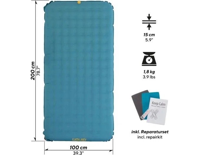 NIEUW Luchtbed Uquip 100x200 Betty XL, Caravans en Kamperen, Luchtbedden, Ophalen of Verzenden, Nieuw, 1-persoons