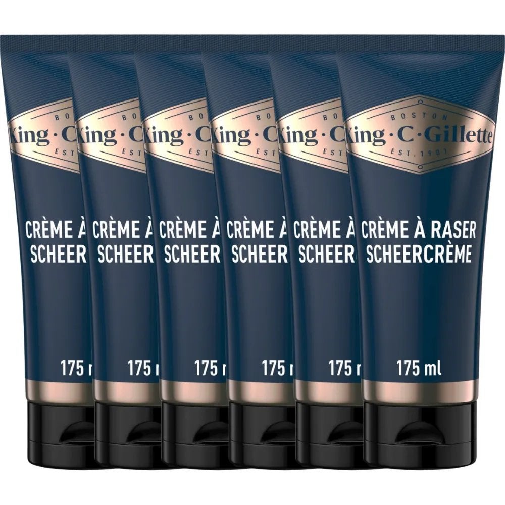 King C. Gillette Scheercrème - 6x 175ml, Ophalen of Verzenden, Nieuw, Gehele gezicht, Overige typen
