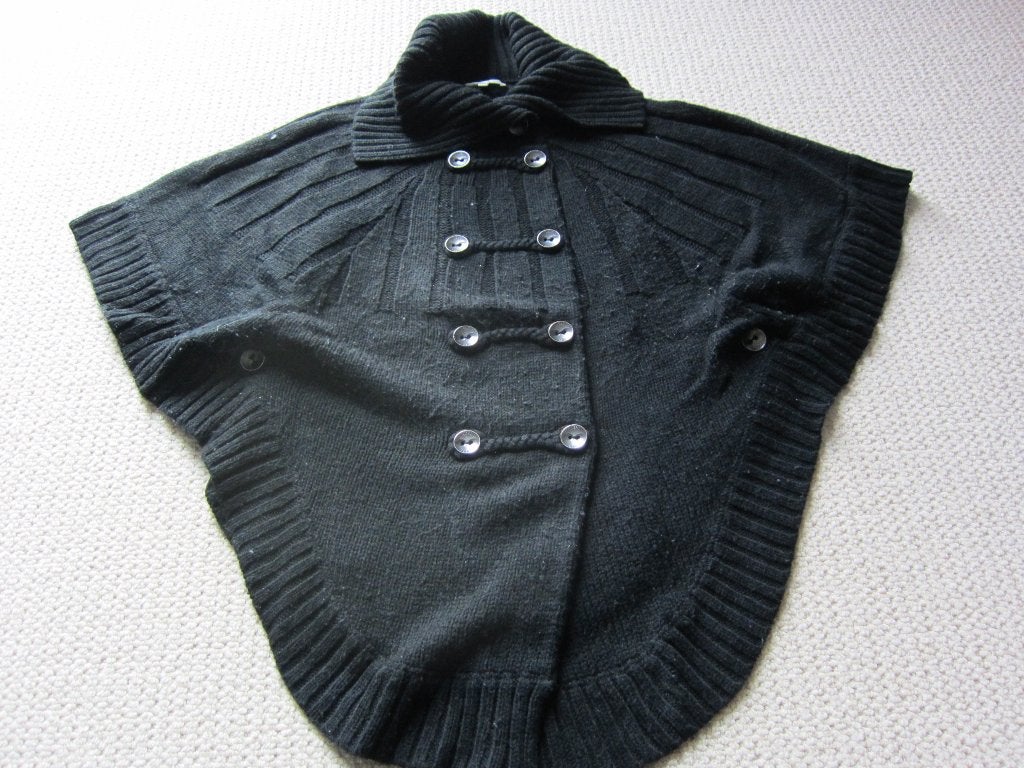 zwarte poncho van dept, maat xs-s, Zwart, Ophalen of Verzenden, Zo goed als nieuw, Maat 34 (XS) of kleiner