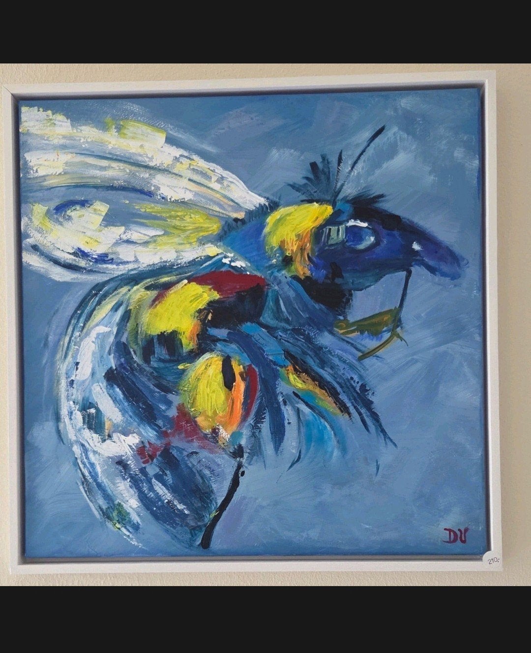 Uniek abstract bij schilderij - 50x50 cm met lijst, Ophalen