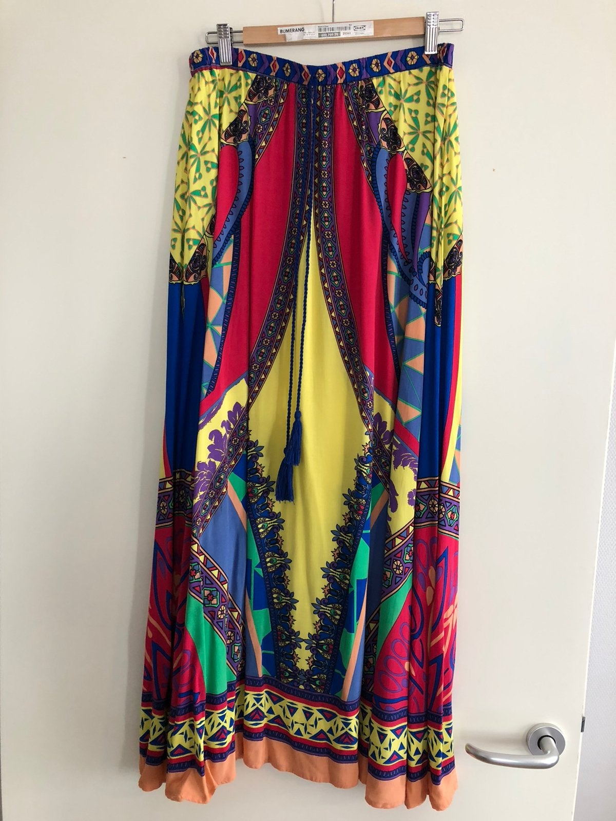 Flying Tomato kleurrijk Ibiza print maxi lange rok mt M, Maat 38/40 (M), Zo goed als nieuw, Onder de knie, Meerkleurig