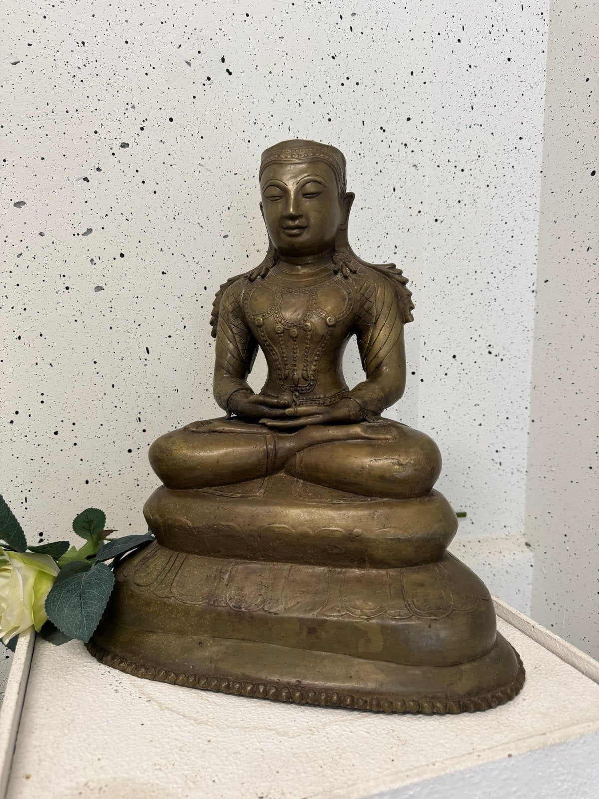 Groot bronzen Boeddha Beeld - Mediterende Boeddha, Ophalen, Overige onderwerpen, 20 - 50 cm, Beeld