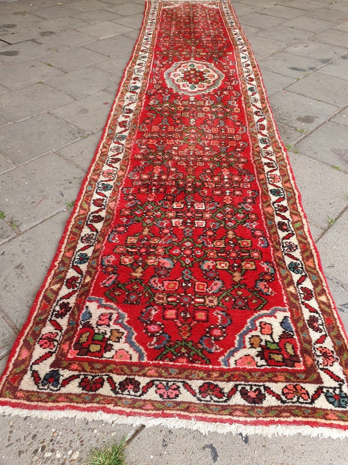 Perzisch loper 325x68 cm., Gebruikt, Overige kleuren, 200 cm of meer, 50 tot 100 cm