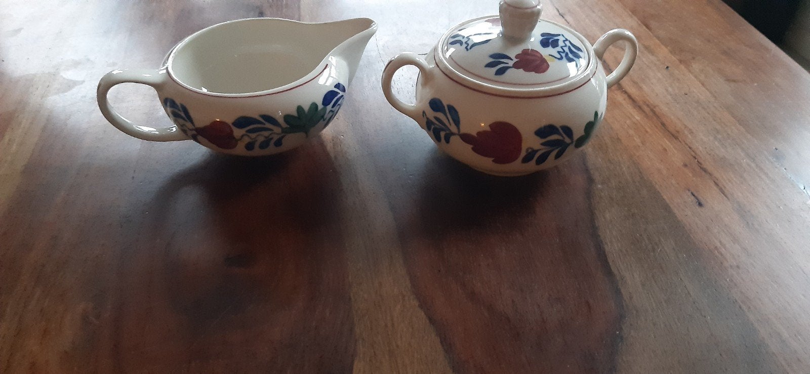 melk en suikerstelletje boerenbont servies, Ophalen of Verzenden