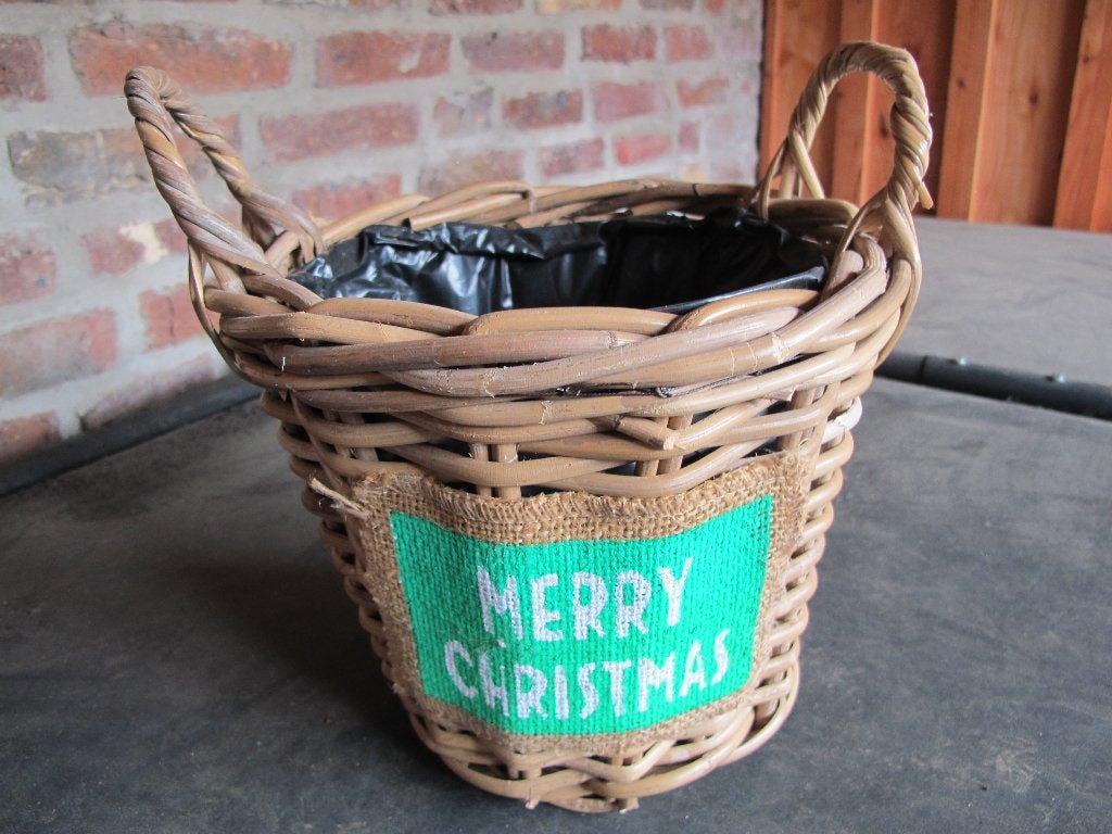 rieten kerst mand, Ophalen of Verzenden, Gebruikt