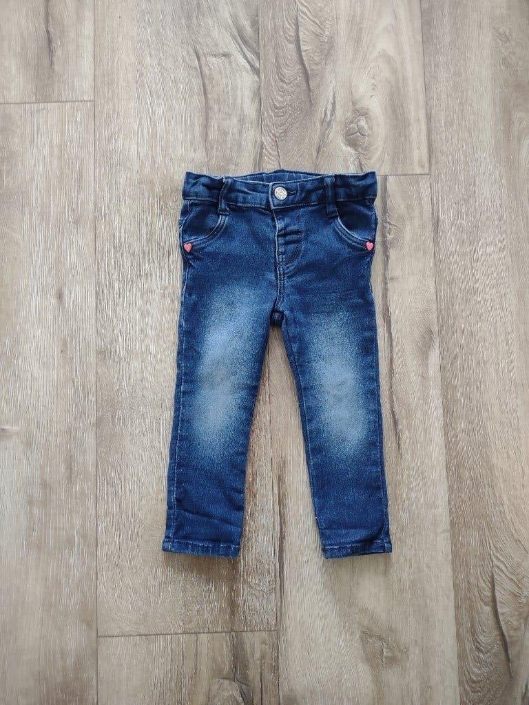 Prachtige blauwe spijkerbroek van Hema, maat 74. Stretch., Kinderen en Baby's, Babykleding | Maat 74, Broekje, Meisje, Onb, Ophalen of Verzenden