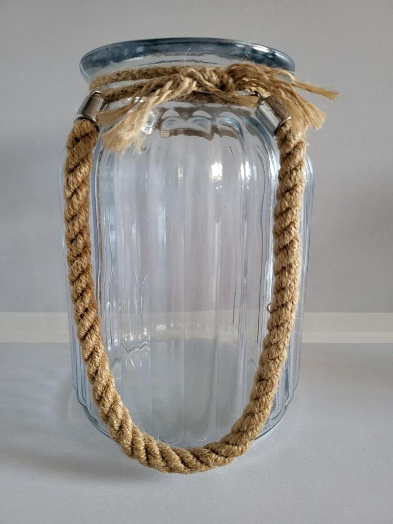 Zware glazen hangpot met ophangkoord in een paarsroze kleur, Overige stijlen, Nieuw, Ophalen of Verzenden, Glas