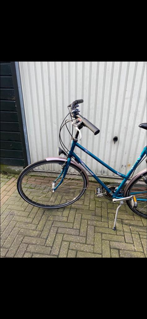 Damesfiets - Blauw/Groen - Goede staat, Overige merken, Velgrem, Versnellingen, Ophalen of Verzenden