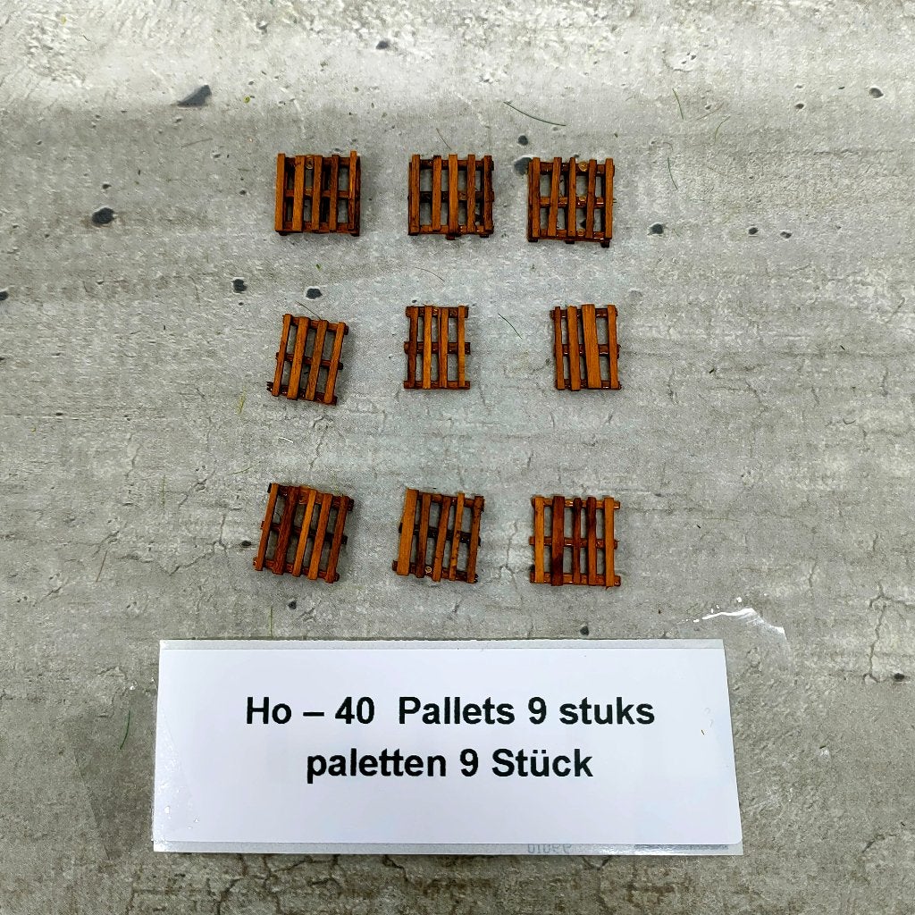 modeltrein  Ho – 40 Pallets, Overige merken, Gelijkstroom, Natuur, Nieuw