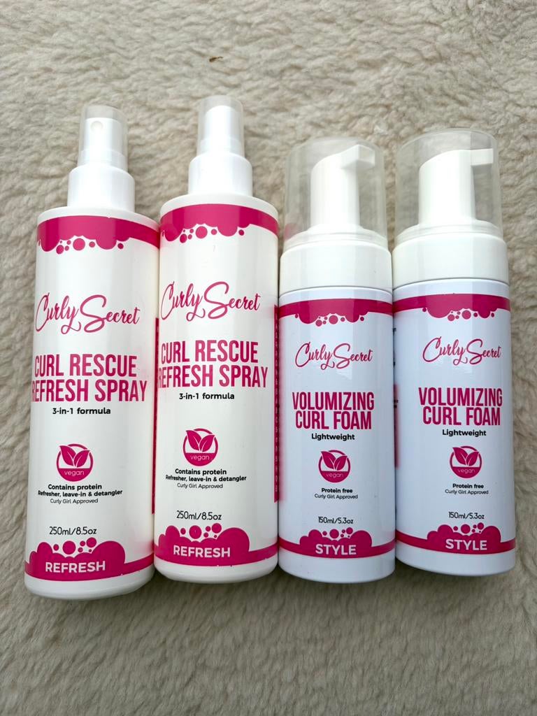 Set curly Secret haarproducten (nieuw), Ophalen of Verzenden, Zo goed als nieuw, Gel, Wax, Haarlak of Mousse