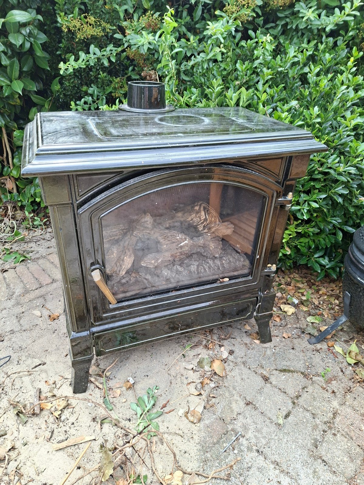Gaskachel met afvoerpijp - Gebruikt, Huis en Inrichting, Haarden, Ophalen, Gebruikt, Vrijstaande haard, Gashaard