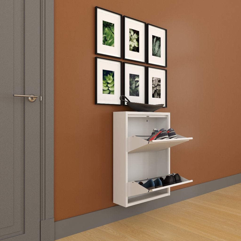 ALRECU Schoenenkast 2 kleppen wit - zwart - grijs (nieuw), Ophalen of Verzenden, Nieuw, Overzichtelijk opbergen van jouw kostbare schoenen