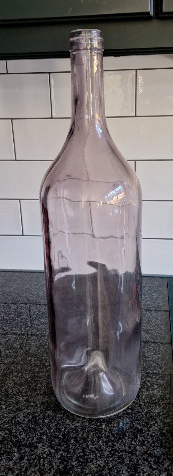 Glazen vaas  2 stuks   53 cm hoog, Ophalen of Verzenden