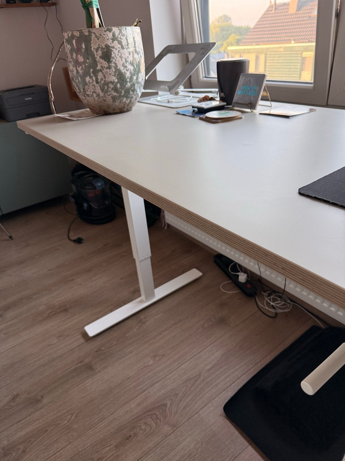 Bureau 120x70 - Handmatig in hoogte verstelbaar, Ophalen, Zit-sta bureau, 120 cm, Spaanplaat of MDF