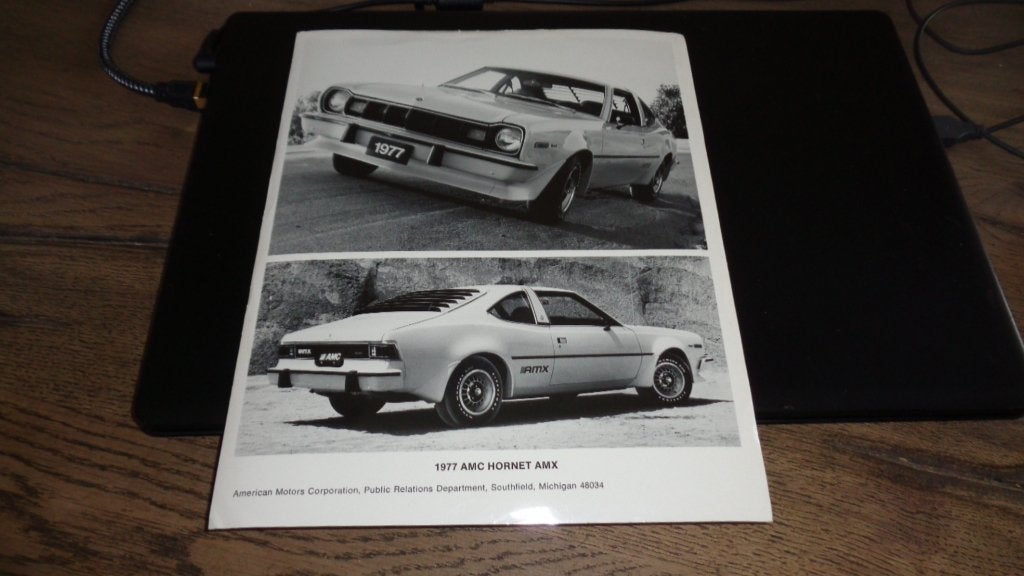 ZELDZAME GROTE USA Persfoto AMC HORNET AMX  ,  1977, Verzenden, Zo goed als nieuw, Overige merken