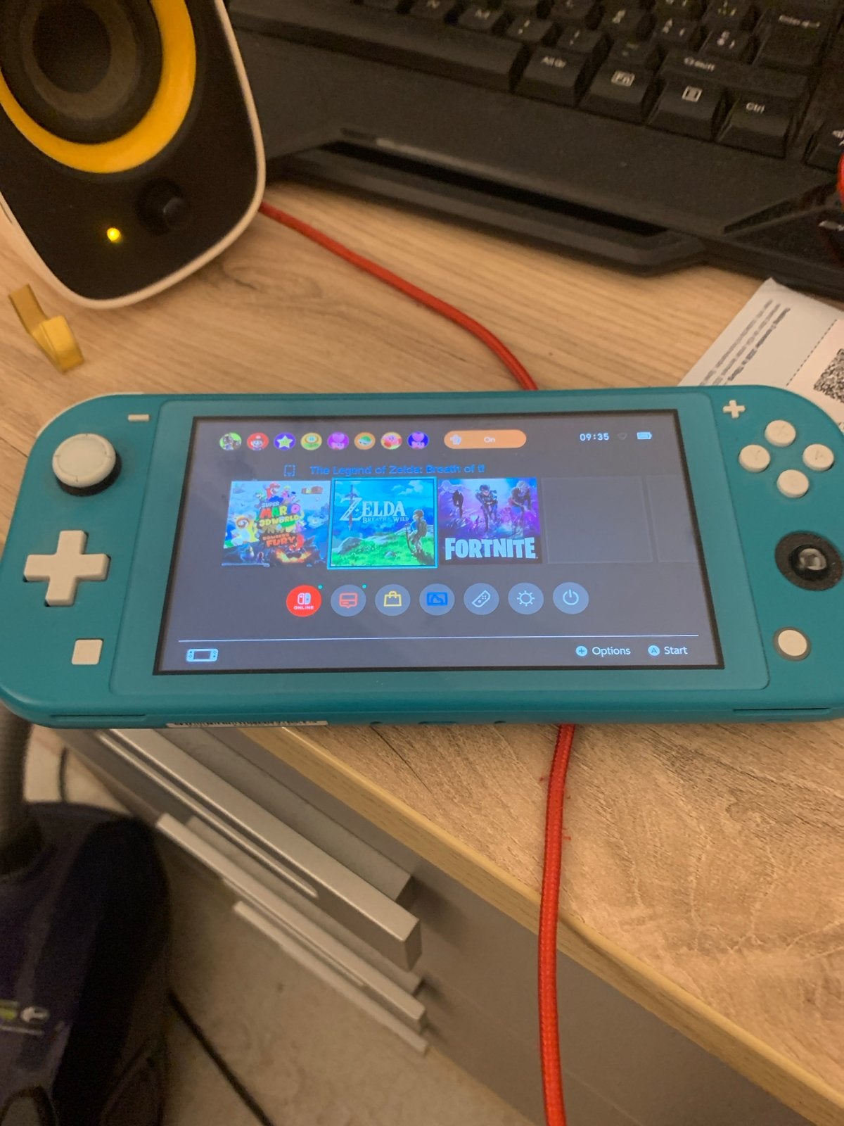 Werkende Nintendo Switch Lite Cyan - Joystick defect, Ophalen, Gebruikt, Zonder controller, Switch Original