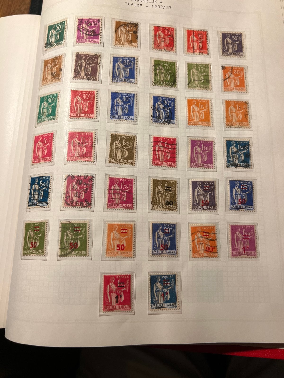 Grote collectie Franse postzegels "Paix" 1932/37, Ophalen of Verzenden, T/m 1940, Gestempeld