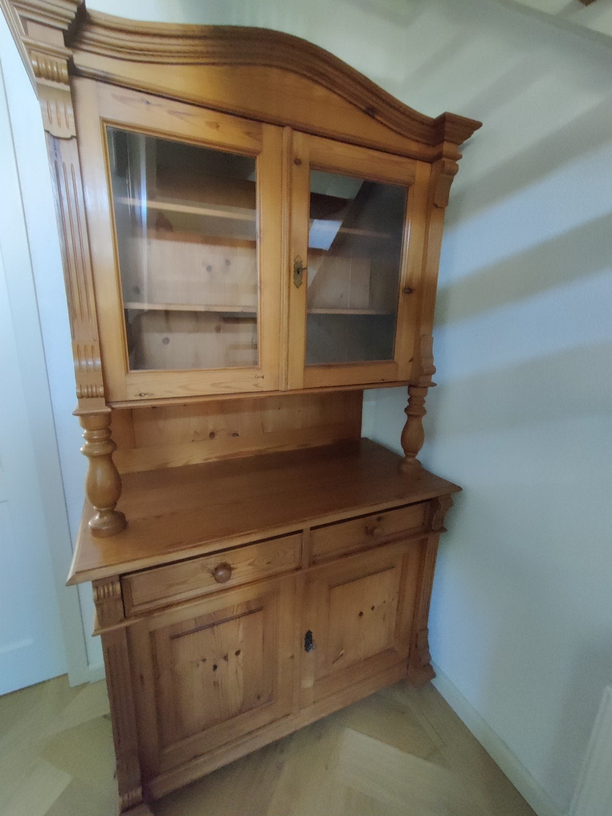 Massief grenen kast - 2 delen - 205x115x55 cm, Ophalen, Gebruikt, 100 tot 150 cm, 200 cm of meer