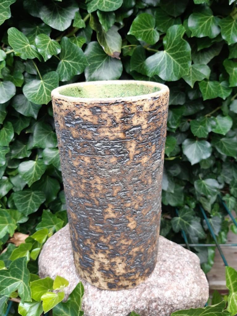 Berkenbast bloempot / vaas, Rond, Ophalen of Verzenden, Aardewerk, Minder dan 40 cm